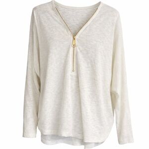 Alfani Cream Zip-Up Top XL